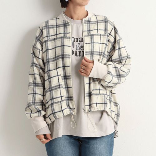 オンアンドオン
le colis 微起毛チェックZIPブルゾン