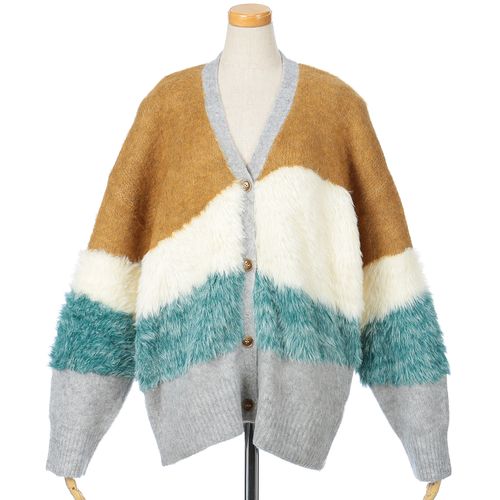 オンアンドオン
le colis マーブル柄Vネックカーデ