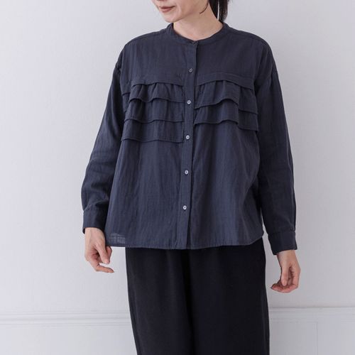 ピープル
Crea delice コットンWガーゼフロントアシメフリルブラウス