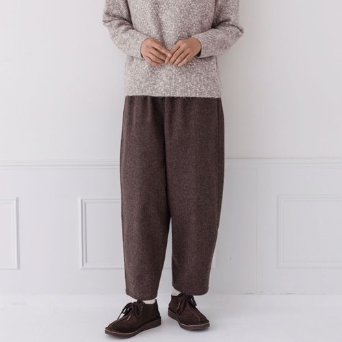 ピープル
kermu ツイード起毛タックワイドパンツ