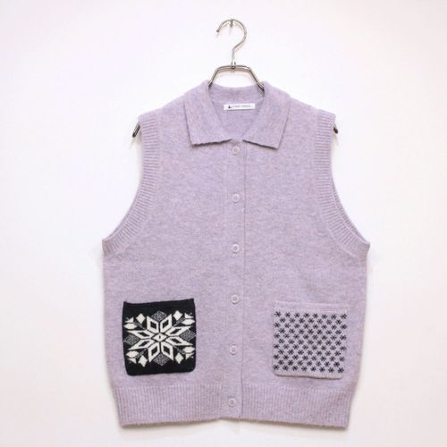 ジジョン
T’BIS STUDIO ウール混ジャカードポケット襟付きベスト