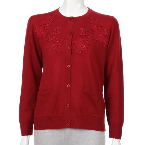 三澤
12ゲージイタリー糸 レースたたき付けカーディガン