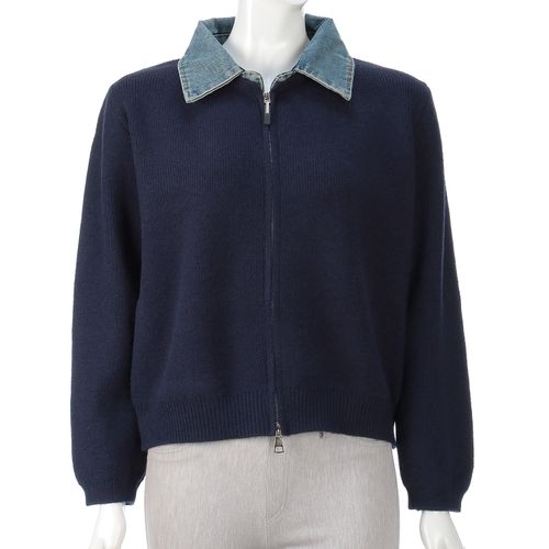 チャーミング
デニム襟付きZIPアップニットカーディガン