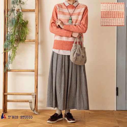 ジジョン
T’BIS STUDIO ウール混ボーダーハイネックプルオーバー