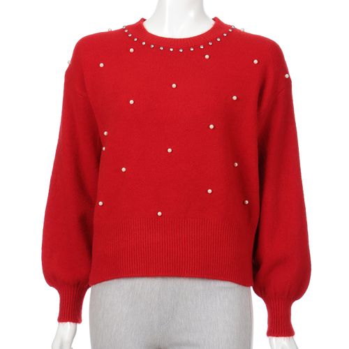 チャーミング
パール＆ビジューデザインニットプルオーバー