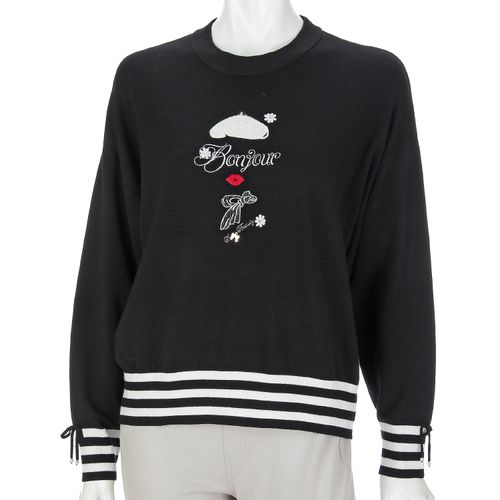 ジェイシーインターナショナル
Super Beauty 胸元刺繍裾ボーダーニット