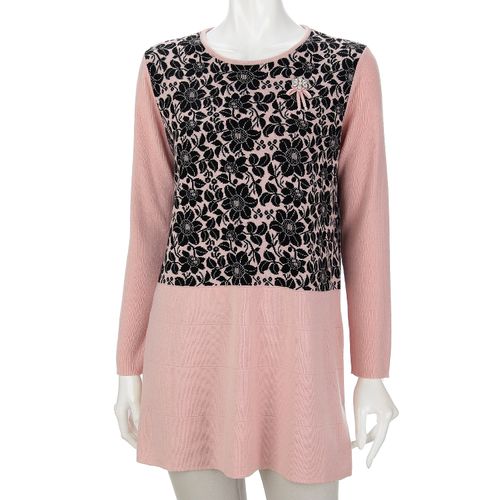 ジェイシーインターナショナル
Super Beauty 花柄ジャカードニットチュニックプルオーバー