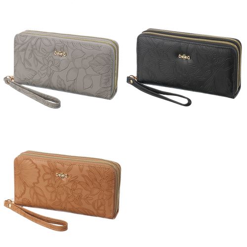 生駒クロス
フラワー型押しダブルファスナー長財布