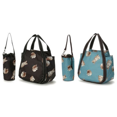 東邦撚糸
保冷ドット猫柄ボトル付きバッグ バルーン小