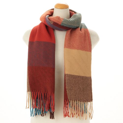 サード　コレクション
フリンジチェックプリーツストール