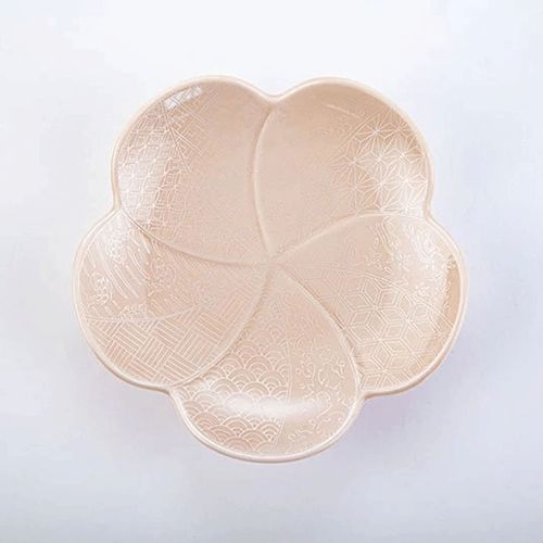 S-1601



賞美堂本店
錦白銀彩祥瑞（捻り梅型皿）ピンク