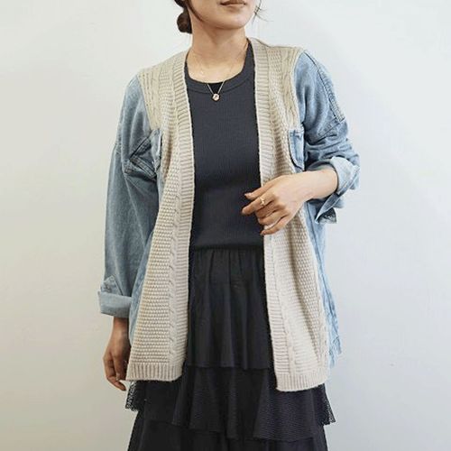 セブンデイズ
SEVEN SENSE デニム×ケーブルニットジャケット