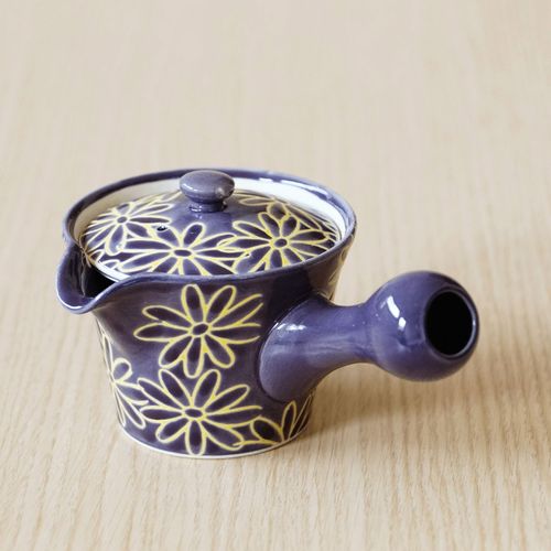 伊万里陶芸
花散らし 楽らくミニ急須 紫