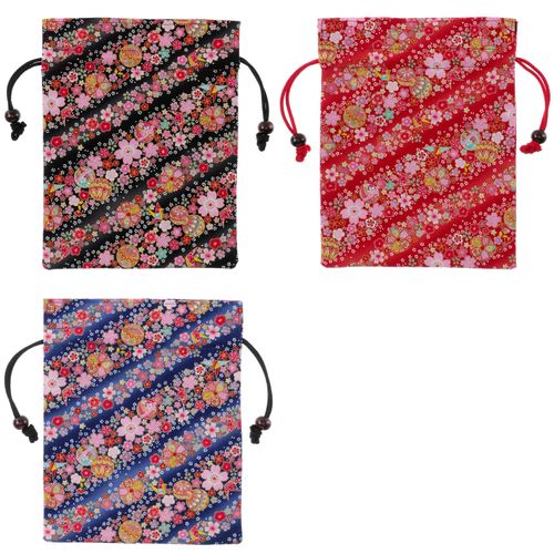 祐馬工芸
友禅花てまり 木玉付平巾着