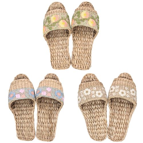 4904659107454







ティーライフ
ガマスリッパ フラワー刺繍リボン