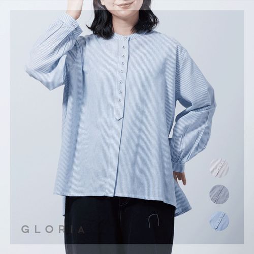 4955209027845







グロリア
ストライプ柄前開きブラウス