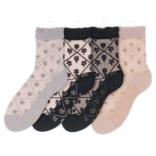 ヤマモトソックス
シースルーソックス 花ダイヤ柄