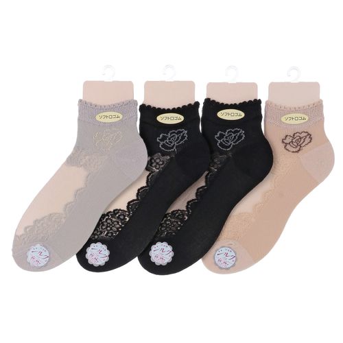 ヤマモトソックス
シースルーソックス ショート丈 薔薇レース