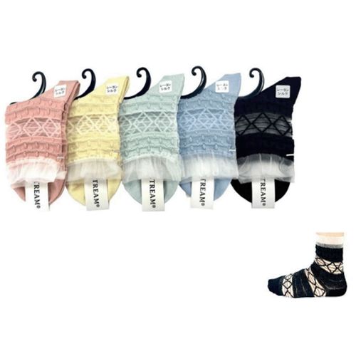 アシスト
STREAM シースルー切替フロート雫柄 クルー丈 靴下