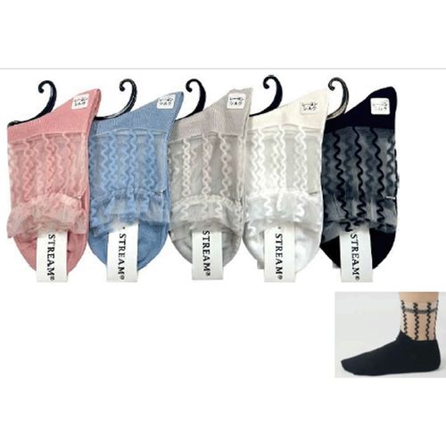 アシスト
STREAM トップシースルー 波ストライプ柄 クルー丈 靴下