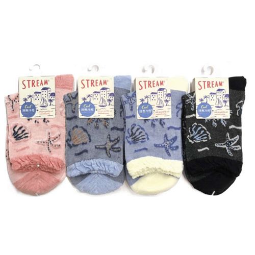 アシスト
STREAM 接触冷感 貝とサンゴフロート ロークルー 靴下