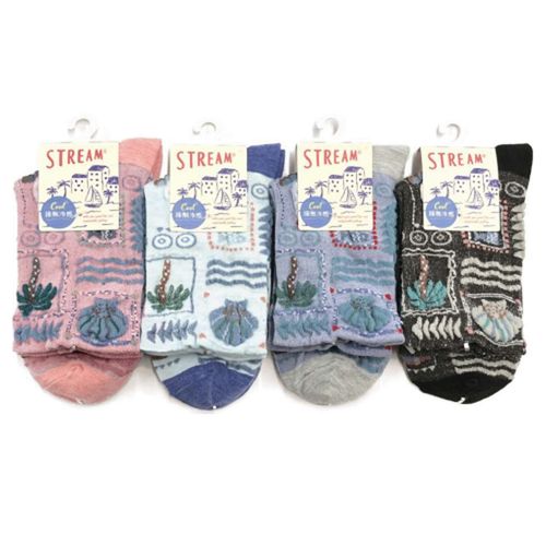 アシスト
STREAM 接触冷感 マリンモチーフ フロート ロークルー 靴下