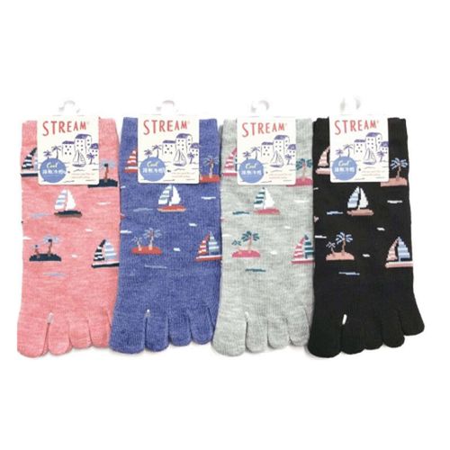 アシスト
STREAM 5本指 接触冷感 スニーカー丈 マリン柄 靴下