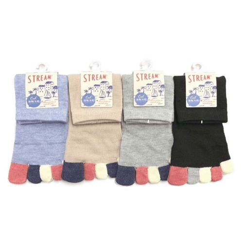 アシスト
STREAM 5本指 接触冷感 クルー丈 指先マリン 靴下