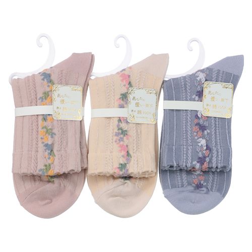 ウィックス
あなたに優しい ロークルー 表綿100％ 鳥＆花ライン