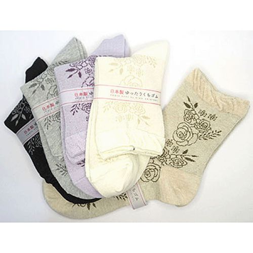 キングオリジナル
クルーソックス スパイラル薔薇柄