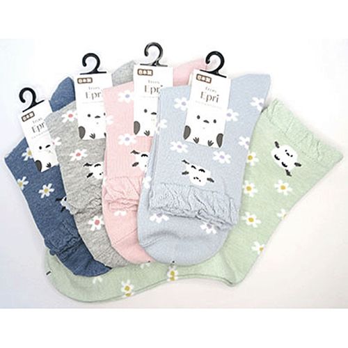 キングオリジナル
クルーソックス シマエナガと花柄