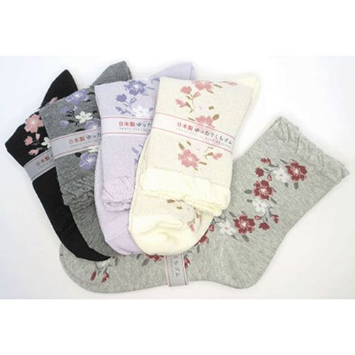 キングオリジナル
クルーソックス 縦ライン花