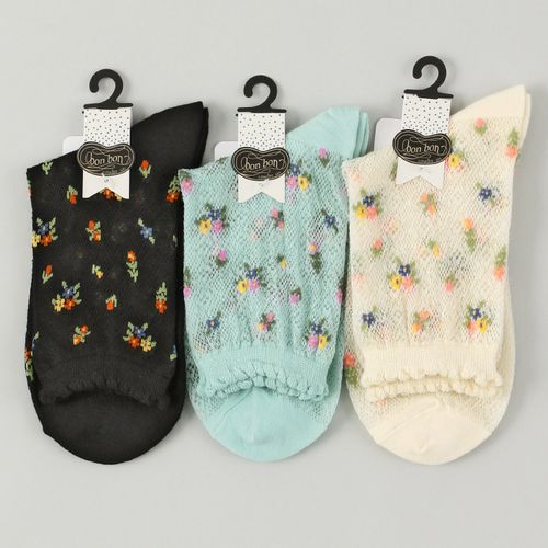 ウィックス
bonbon ロークルー レース風メッシュ 小花