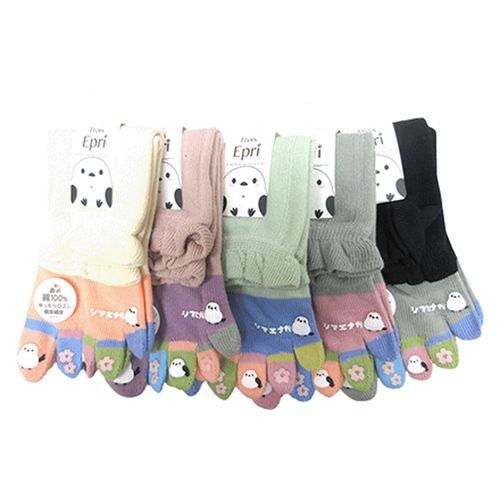 キングオリジナル
クルー丈 5本指 リブ入り 指先シマエナガプリント