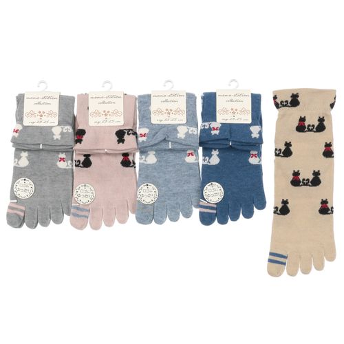 モモステーション
5本指 クルー 2匹猫 靴下