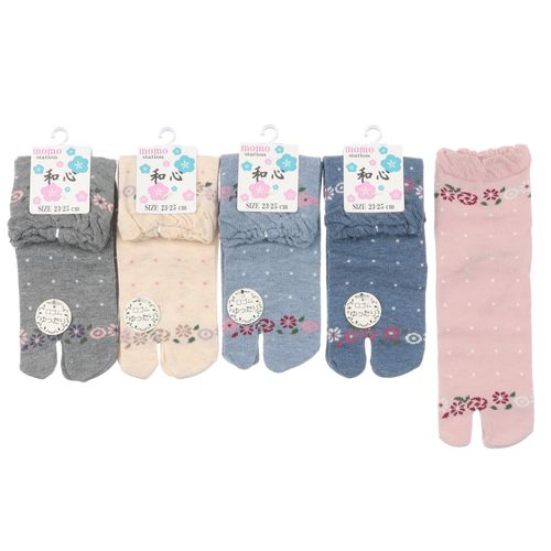 モモステーション
足袋 クルー 花 ドット 靴下