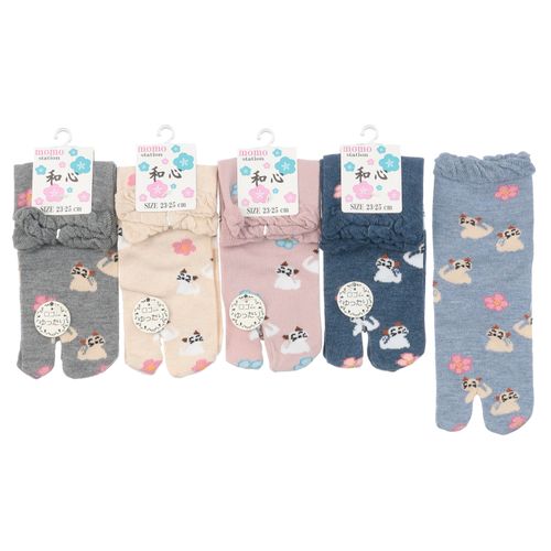 モモステーション
足袋 クルー 花と猫 靴下