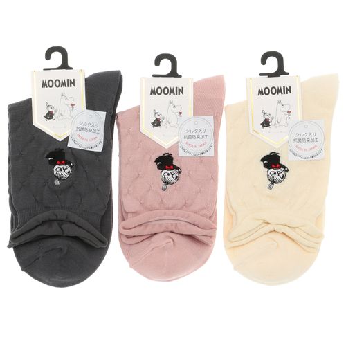 4905114569558







ウィックス
日本製 MOOMINロークルーソックス シルク入り タックキルティング風ミイ刺繍
