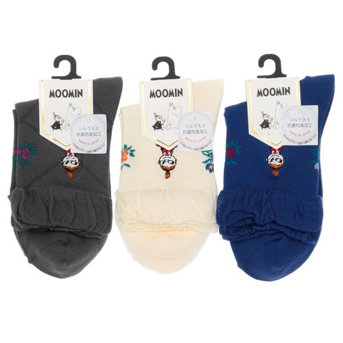 4905114569633







ウィックス
日本製 MOOMINロークルーソックス シルク入りダイヤ小花 ミイ刺繍