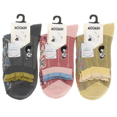 4905114569749







ウィックス
日本製 MOOMINロークルーソックス シルク入り 逆スパセンター花 ミムラ刺繍