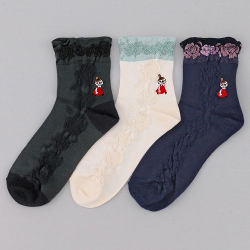 4905114561972







ウィックス
MOOMIN ロークルーソックス バラ柄＋ミイ刺繍 逆スパ