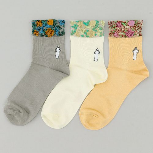 4905114569152







ウィックス
MOOMIN ロークルーソックス ゴム口逆スパ 花柄＋ニョロニョロ刺繍