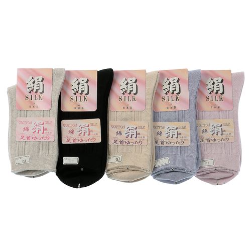中山商店
綿・シルク混 足首ゆったり 靴下