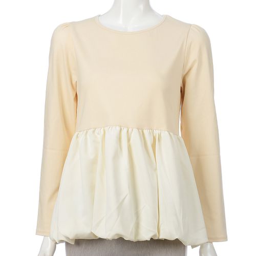 外与
バルーン裾クルーネックプルオーバー