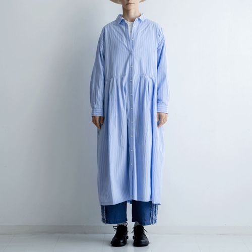 大磯産業
ista－ire 綿麻ストライプ柄 ウエストタックワンピース