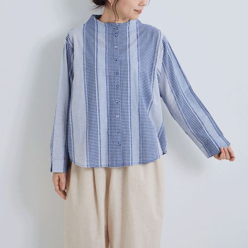ＹＵＲＫプラン
YURK genite van イレギュラーギンガムガンジーネックシャツ