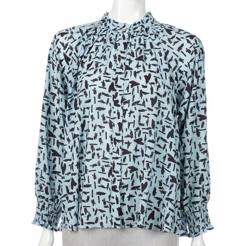 玉一商店
ジョーゼットプリントシャーリングブラウス