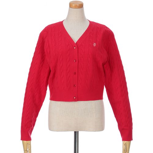 リブ
トリプルルンド ケーブル柄刺繍ニットカーディガン