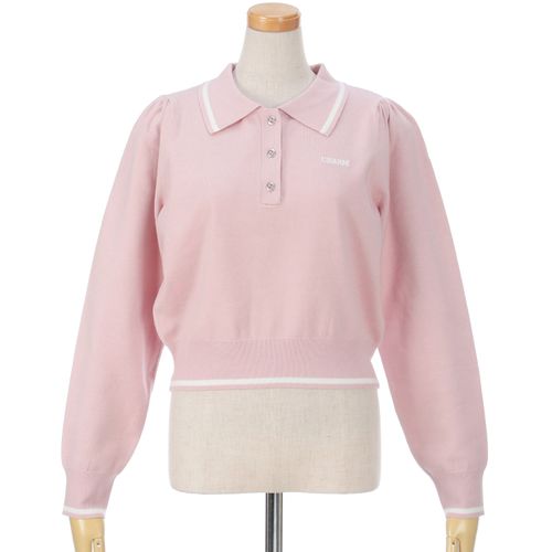 リブ
トリプルルンドロゴ刺繍配色ポロニット