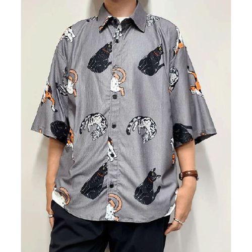 三高
CORISCO Animal Village 猫総柄半袖サッカーシャツ